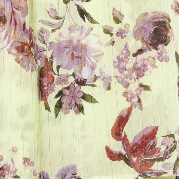 Shop Fourteenth Place Ella Floral Chiffon Long Sleeve Midi Dress - Picture 8 of 13